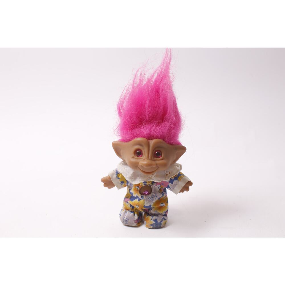 Ace Novelty Treasure Troll Doll, Pink Hair, Rhombic Gem, Vintage ~ 260202-WH 943